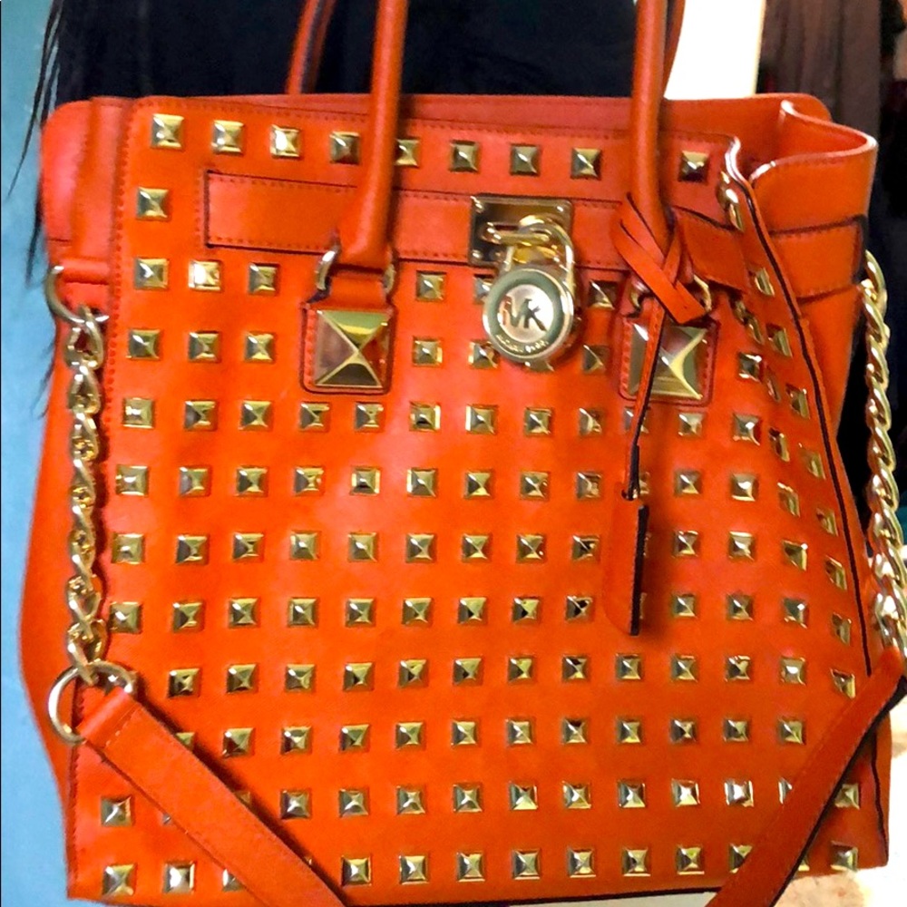 Orange purse Michael Kors